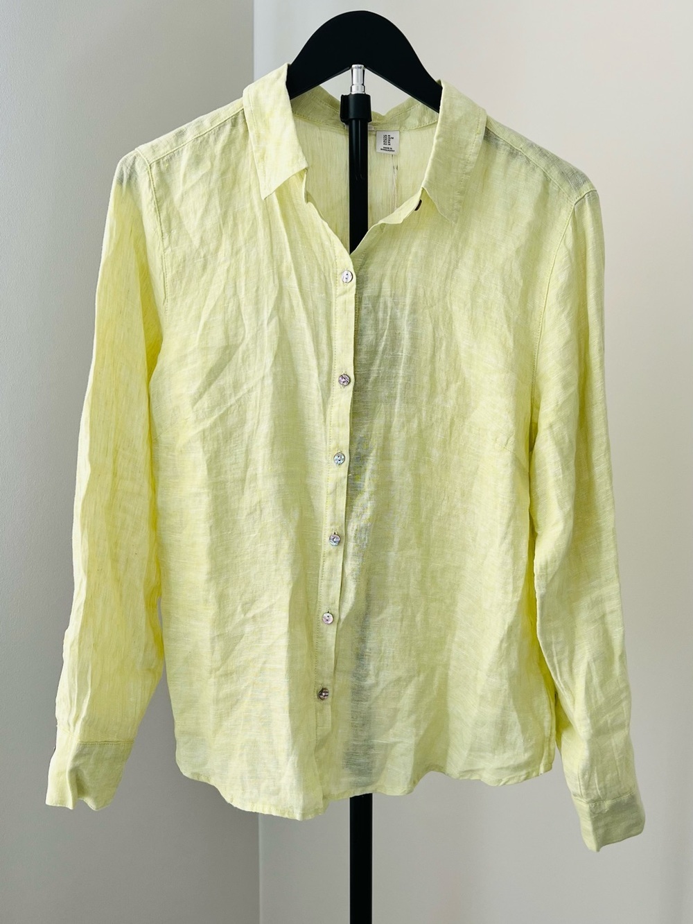 Joie Pale yellow Lime Linen Button-Up Shirt women’s M
